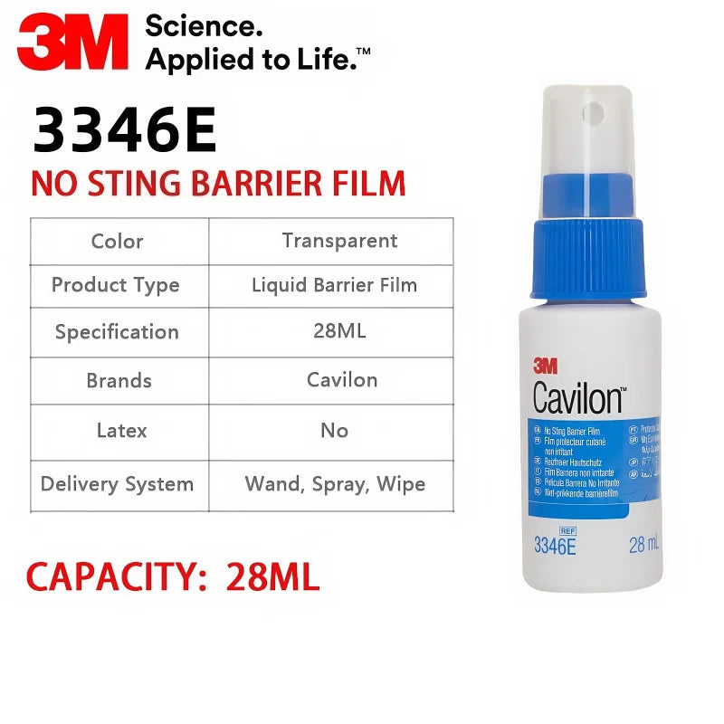 3M Cavilon 3346E 28ML Spray Barriera Cutanea Senza Alcool, Non Irritante, per la Cura del Nastro per Medicazioni Ostomiche