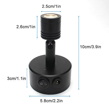 Lampada LED Ricaricabile USB da 3W con Ventosa, Luce d'Accento LED 4000K, Luce Focalizzata per Esposizione, Quadri, Armadi