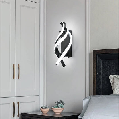 Lampada da parete moderna a LED Linea domestica Decorazione Lampada da parete Soggiorno Sfondo Muro Camera da letto Testiera Illuminazione bianca nera Lustro