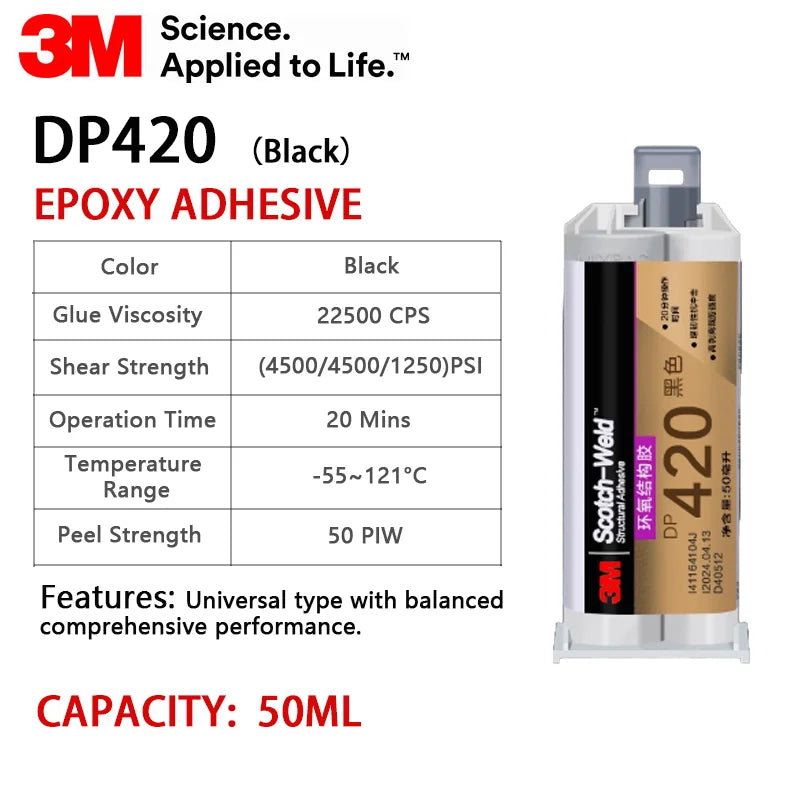 Colla adesiva epossidica originale 3M DP420 50ml Adesivo strutturale a due componenti Scotch-Weld DP420NS
