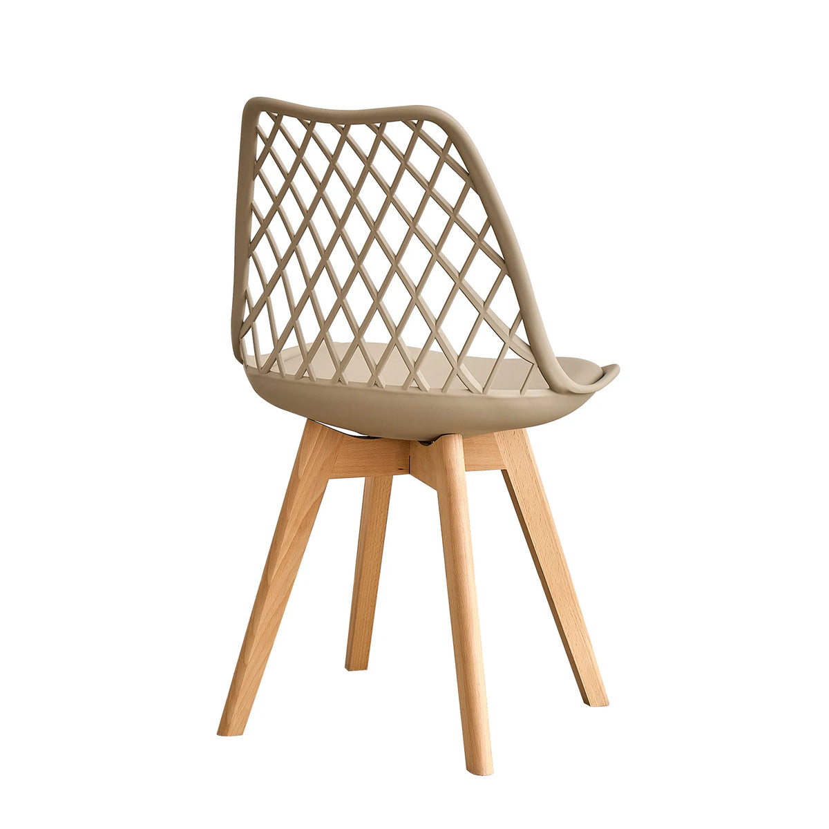 Set di 4/6 sedie da pranzo moderne con schienale in rete con gambe in legno massello e cuscini imbottiti, per sala da pranzo/camera da letto, sedia da caffè
