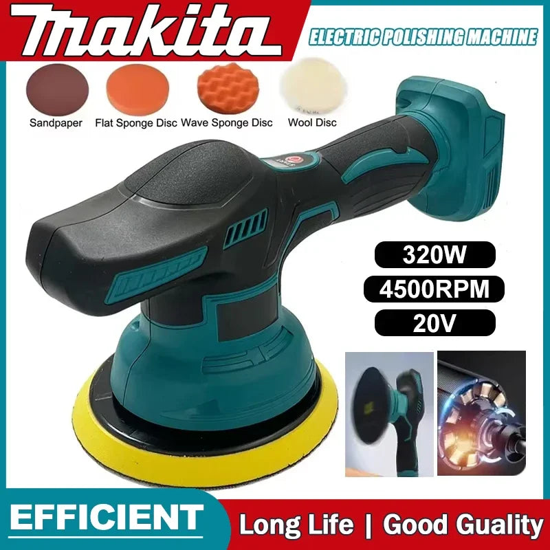 Lucidatrice per Auto Senza Fili Makita, Macchina Lucidatrice Elettrica a 8 Velocità per Riparazione e Lucidatura, 18V-20V