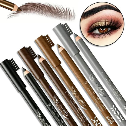 Matita per Sopracciglia Professionale a Doppia Punta con Pennello, Impermeabile, Resistente alle Macchie, Colore Naturale, Facile da Applicare, Eyeliner per Donne, Penna per il Trucco delle Sopracciglia