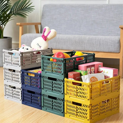 Cassa portaoggetti pieghevole pieghevole Cestini portaoggetti impilabili INS S/M/L Cancelleria in plastica Porta cosmetici Forniture per l'aula