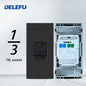DELEFU Presa Italiana Fai-da-te con USB Tipo C, Interruttore Campanello, 45A 20A, per Tende, Telefono, CAT5, TV, HDMI, SAT, Nera