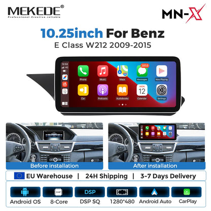 2026 Nuovo Android 15 128GB ROM Autoradio Wireless CarPlay Auto Multimedia per Mercedes Classe E W212 S212 2009-2015 Sistema NTG4.0 NTG4.5 NTG5.0 Lettore Video 4K Monitor Telecamera
