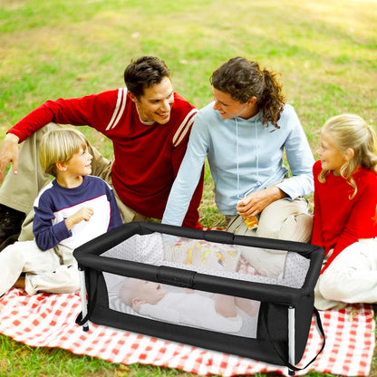 Culla da viaggio pieghevole, ideale per il sonno coniugale, per bambini, portatile, con recinto, adatta a neonati e bambini fino a 35 kg, con lati ventilati, rimovibile e lavabile, resistente all'usura, dimensioni 90*70*50 cm