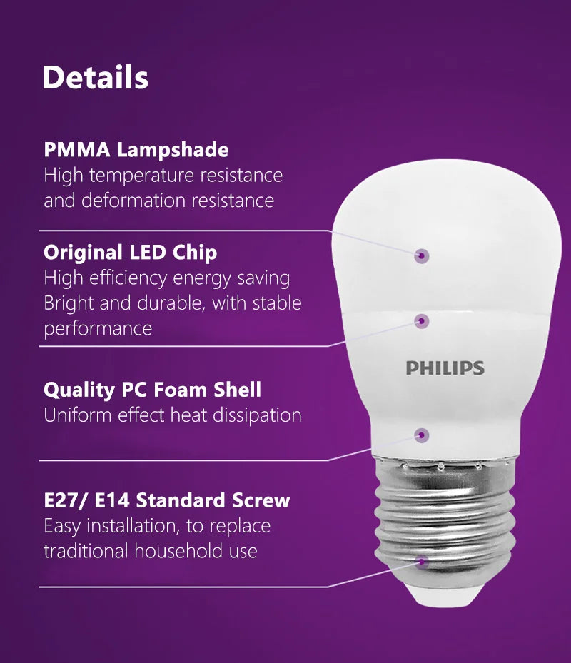 Philips LED E14 Edison Vite P45 Lampadina da golf 3,5W (= 32W incandescenza) MyCare 3000K 6500K Bianco 220V-240V Piccola lampada da interno a LED