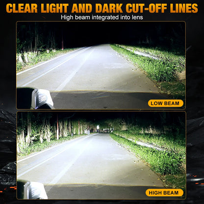 XSTORM H7 Proiettore LED Faro H11 H8 9005 9006 H4 Lente per proiettore LED Hedalights Canbus 60000LM 150W Auto Fascio alto e basso 12V