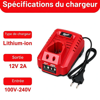 Caricabatterie multi-tensione Milwaukee M12-18FC, compatibile con M12 M18 48-11-1880, 48-11-2460, 48-59-1803, batteria Milwaukee a ricarica rapida
