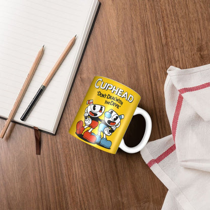 Tazze da caffè personalizzate CupHead e MugMan personaggi dei videogiochi elettronici fai da te tazza da tè al latte in ceramica
