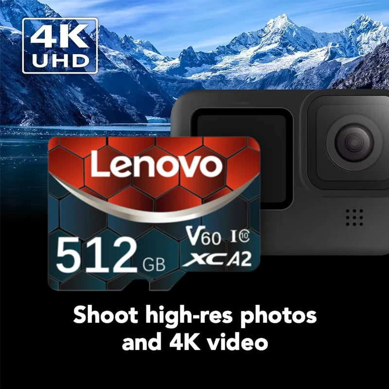 Scheda di memoria Lenovo TF MicroSD UHS-I V60 A2 per DJI Mavic Mini Drone GoPro HERO 1TB 512GB 256GB 64GB 128GB Scheda Flash ad Alta Velocità