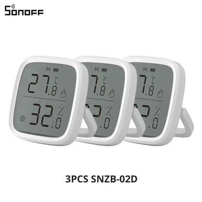 SONOFF SNZB 02D Zigbee Sensore di Umidità di Temperatura SNZB-02D con Schermo LCD per EWeLink SONOFF ZigBee Bridge Alexa Alice
