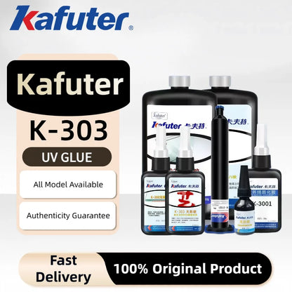 Kafuter K300 K302 K303 K306 Colla Acrilica UV per Vetro, Metallo, Plastica ABS - Adesivo Trasparente ad Alta Tenuta