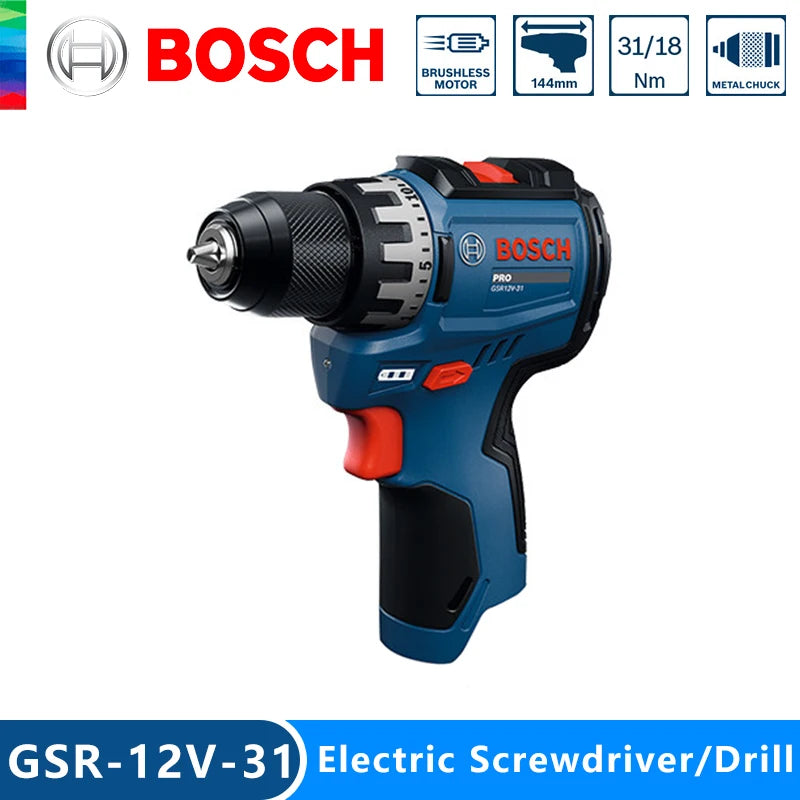 BOSCH GSR 12V-31 Trapano Avvitatore Professionale Senza Fili 2-in-1, per Foratura e Avvitatura di Legno, Metallo e Plastica, Utensile Elettrico Resistente
