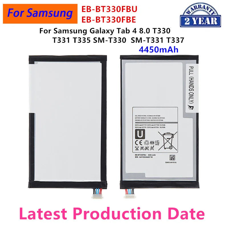 Nuovissima batteria EB-BT330FBU EB-BT330FBE 4450mAh per Samsung Galaxy Tab 4 8.0 T330 T331 T335 SM-T330 SM-T331 T337