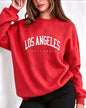 Felpa da donna con scollo rotondo, stampa con scritta LOS ANGELES, maniche lunghe, modello casual, ideale per un look streetwear, perfetta per l'autunno e l'inverno, felpa ampia.