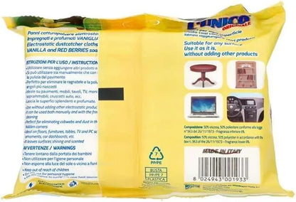 Generico L’Unico Panni Catturapolvere Profumati Vaniglia e Frutti Rossi – 5 Pacchi da 20 Pezzi – Elettrostatici e Profumati, Misura Maxi 20,5x39 cm – Cattura Polvere e Profuma la Casa