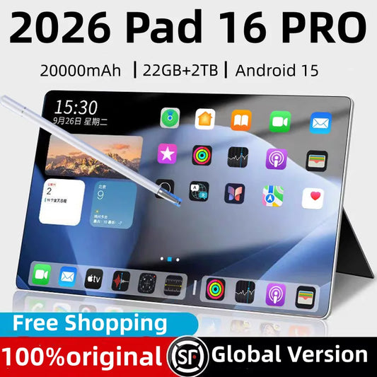 Nuovo Tablet Android Originale 2026 Pad 16 PRO Snapdragon 8Gen3, 11 Pollici HD, 24GB+2TB, 20000 mAh, 5G Dual SIM, Bluetooth, Wi-Fi