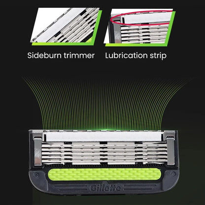 Gillette Labs Razor Aurora Series Flexdisc Rasoio da barba con lama a induzione a 5 strati per uomo con supporto