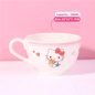 WUHE Set di Stoviglie per Bambini Hello Kitty, Ciotole e Piatti in Melamina, Design Cartoon per Ragazze, Senza BPA, Infrangibile, Lavabile in Lavastoviglie