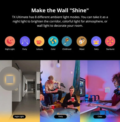 Sonoff TX Ultimate SONOFF T5 Sonoff Interruttore da parete 86/120 Accesso completamente touch Bordo luminoso a LED Multi-sensoriale tramite Alexa Home Smartthings
