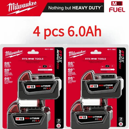 Batteria agli ioni di litio Milwaukee M18 18V 6.0Ah 12.0Ah ad alta potenza, 100% originale, per utensili elettrici a batteria 48-11-1850 48-11-1815
