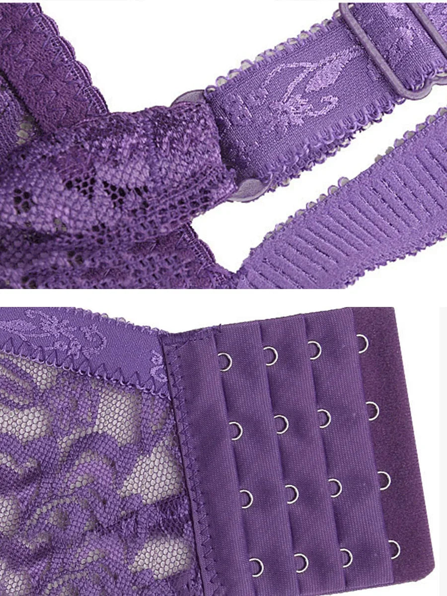 Reggiseno sottile a copertura totale, senza ferretto, regolabile, in pizzo, per taglie forti, copri seno, coppe B C D, reggiseno in pizzo taglie grandi 2028