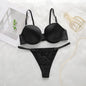 La biancheria intima reggiseno in tinta unita con raccolta sexy più venduta con circonferenza in vita regolabile Set intimo donna in due pezzi 2374