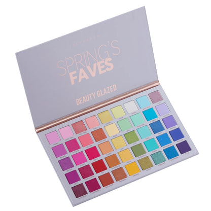 Beauty GlazedSpring's Faves BePerfect Beauty Palette di ombretti impermeabili Evidenziatore luccicante e trucco smaltato per contorno occhi