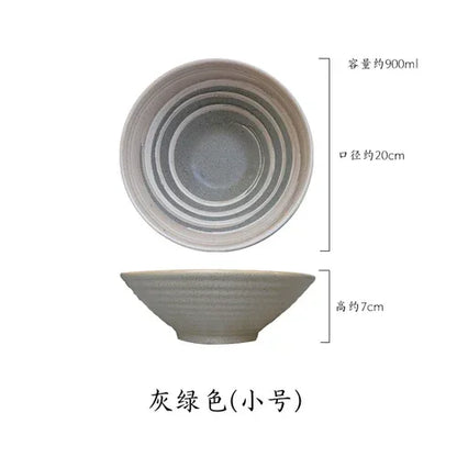 Ciotola giapponese Ramen ciotola per uso domestico di grandi dimensioni e Set di stoviglie per piatti ciotola in ceramica ciotola Ajisen ciotola per minestra di pasta di manzo
