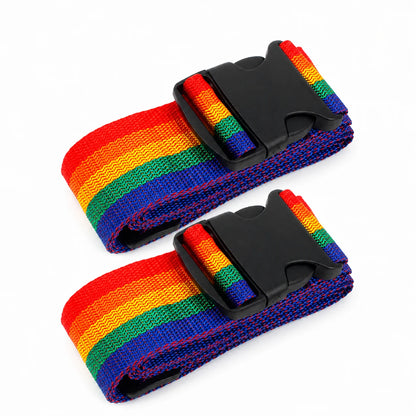 2 Pezzi Cinghie per Valigie a Forma Dritta, Cintura per Bagagli in Poliestere con Fibbia Regolabile, Accessorio da Viaggio Unisex