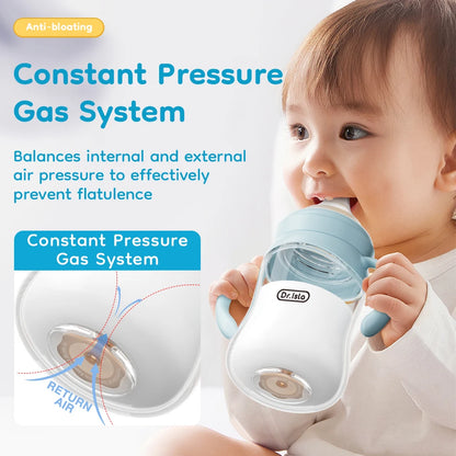 MAMIJOY Biberon in vetro per bambini alto 80/160/240 ml in borosilicato a bocca larga anti-gonfiore con scala graduata trasparente Biberon senza BPA e BPS GB61