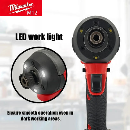 Cacciavite elettrico Milwaukee M12, potente cacciavite a batteria, ideale per lavori di manutenzione domestica e progetti fai-da-te (batteria non inclusa).