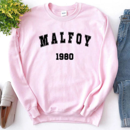 2025 Felpa Draco Malfoy Film Magico HP Wizard World Pullover Vintage Wizard School Retro Malfoy 1980 Felpe girocollo