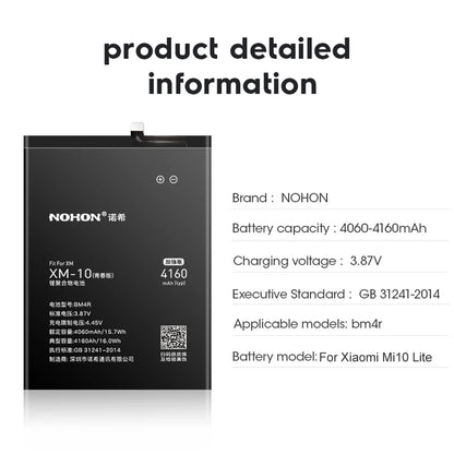 NOHON Batteria Per Xiaomi Mi 10 9 8 11T Pro 10T 11 Lite 12 12S 12X 13 6 5 MAX MIX 4 3 2 2S BM4R BM53 BM55 BM58 BM59 BP42 Batteria