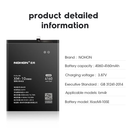 NOHON Batteria Per Xiaomi Mi 10 9 8 11T Pro 10T 11 Lite 12 12S 12X 13 6 5 MAX MIX 4 3 2 2S BM4R BM53 BM55 BM58 BM59 BP42 Batteria