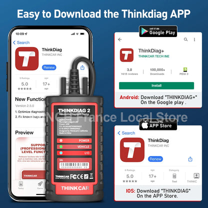 Thinkdiag 2 Ediag Plus Strumenti Diagnostici OBD2 con Protocollo CAN FD, Bluetooth, Codifica ECU, Test Attivo, Scanner OBD2 per Tutti i Sistemi