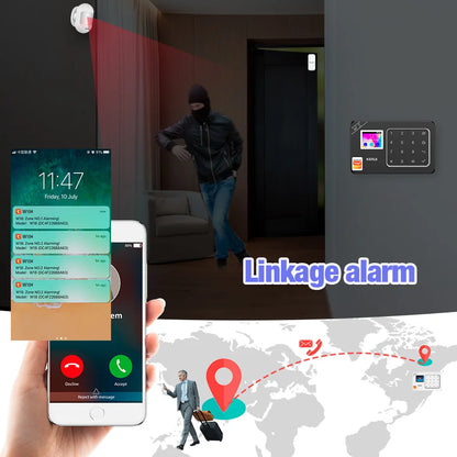 Sistema di Allarme Domestico KERUI WIFI 4G GSM Compatibile con App Tuya Smart Life, Alexa e Google, Sicurezza Wireless per Casa 433MHz