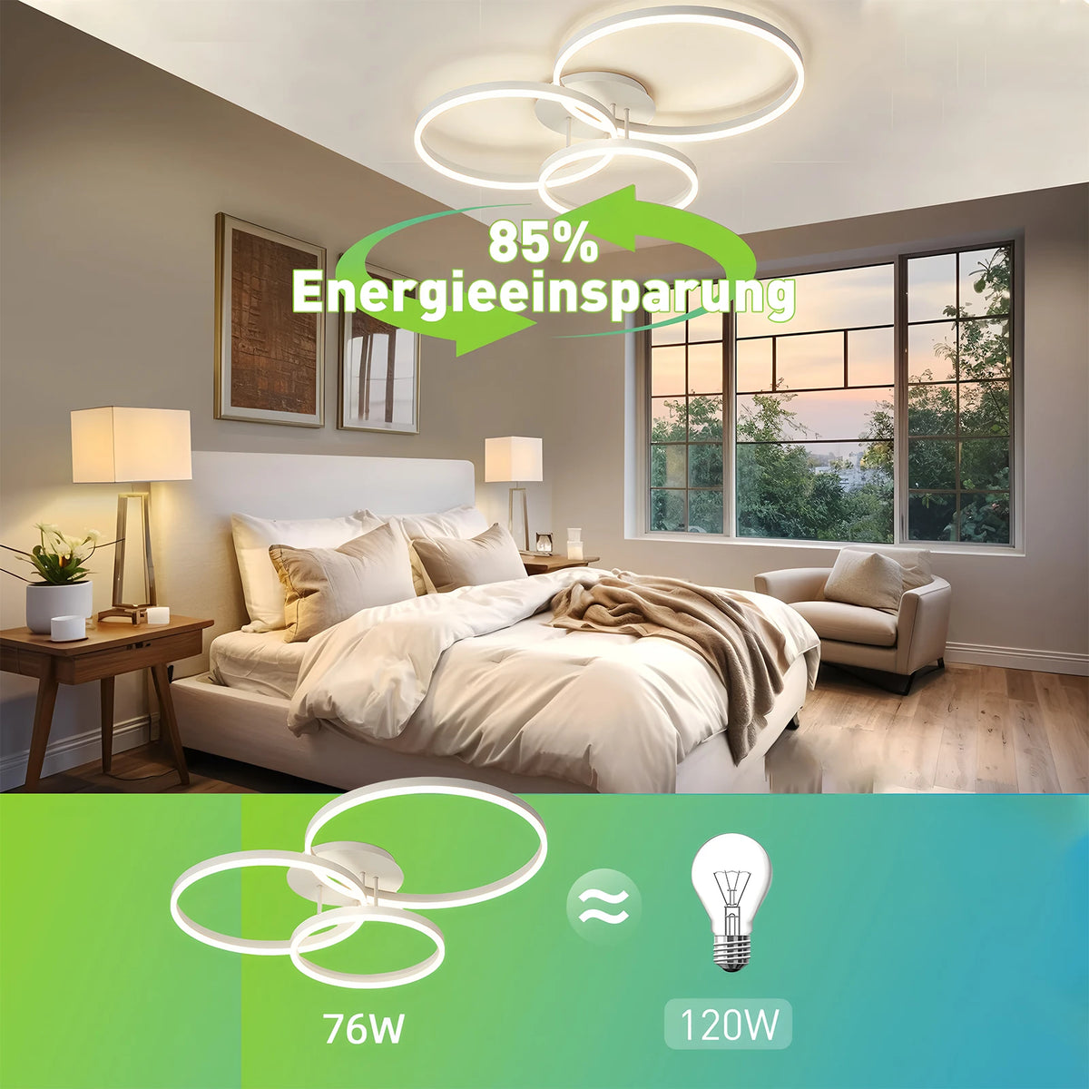 Lampadario a soffitto IRALAN con anello LED e telecomando, luce per soggiorno e tavolo da pranzo, illuminazione in acrilico.