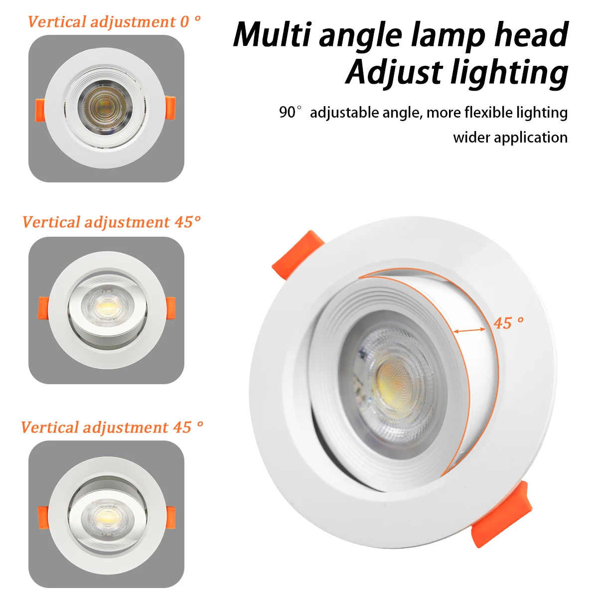 Faretto Orientabile 7W con Regolazione Colore 3000K 4000K 6000K, Illuminazione CCT 7W, Sostituzione Downlight per Illuminazione Direzionale Domestica (1-10 Pezzi)