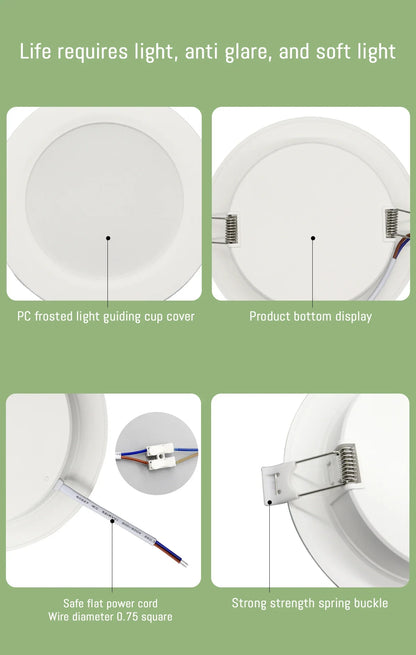 10 pz/lotto LED Pannello Rotondo Da Incasso Lampada 24W 20W 17W 14W 10W 6W AC100-240V 3000K 4000K 6000K Luce Faretto illuminazione per interni