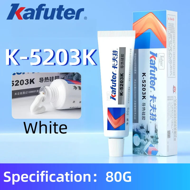 Pasta Termica in Silicone KAFUTER K-5203 K5204 K5205 K5207, Composto Conduttivo ad Alta Temperatura per Dissipatori di Calore ed Elettronica