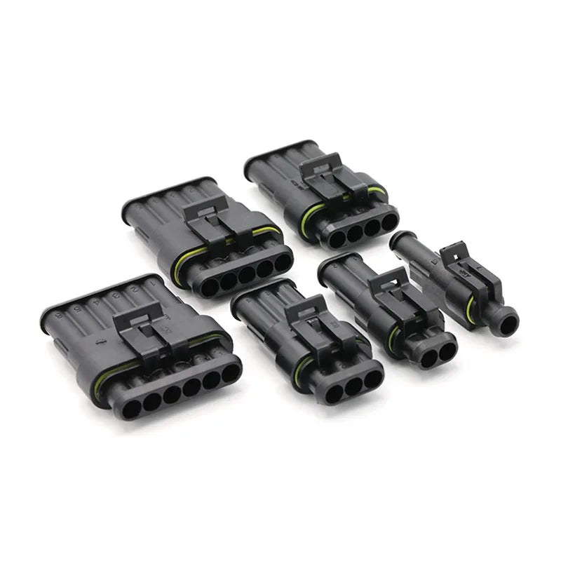 20/50/100 Set 1.5 Serie AMP Automobile Connettori 1/2/3/4/5/6 Pin Super Sigillo Impermeabile Cavo Elettrico connettore PA66 Nylon