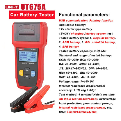 Multimetro Automobilistico UNI-T UT105+ UT107 PLUS, Tester per Batterie Auto UT673A UT675A, Misuratore di Spessore Rivestimenti UT343A UT343D