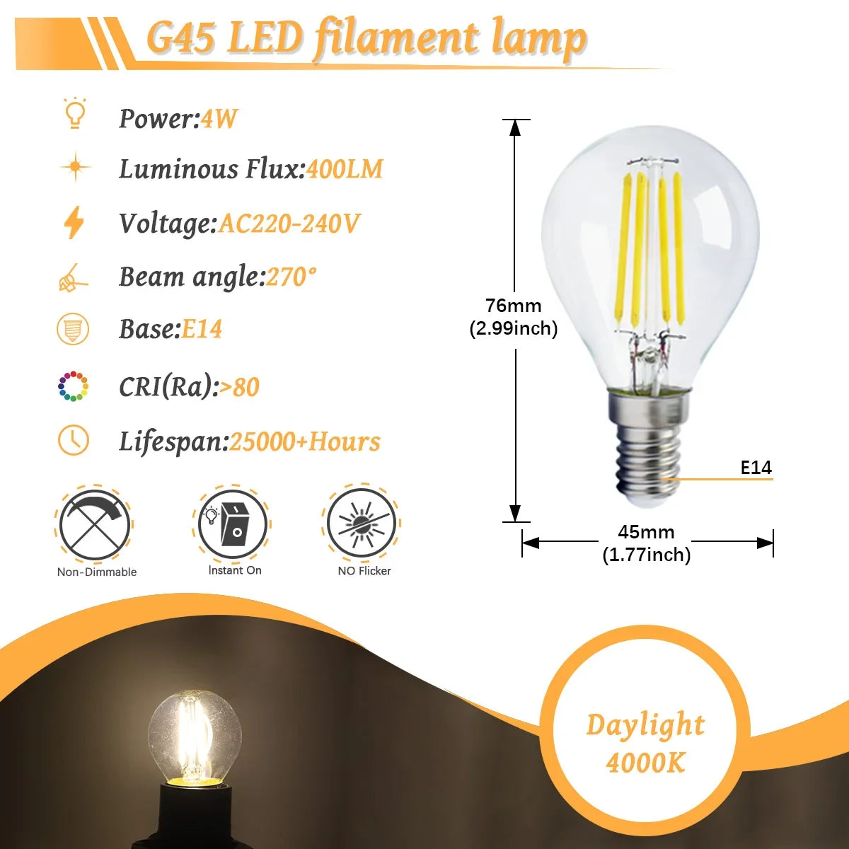 10 Lampadine LED E27 E14 B22 Stile Industriale Vintage, Retro Edison 8W 4W 6W 220V per Lampade a Filamento Incandescenti Edison
