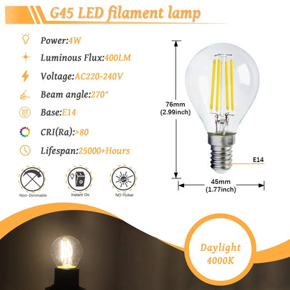 10 Lampadine LED E27 E14 B22 Stile Industriale Vintage, Retro Edison 8W 4W 6W 220V per Lampade a Filamento Incandescenti Edison
