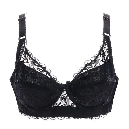 Reggiseno sottile a copertura totale, senza ferretto, regolabile, in pizzo, per taglie forti, copri seno, coppe B C D, reggiseno in pizzo taglie grandi 2028