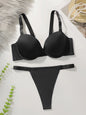 Raccoglie un cuscino sul petto spesso con anello in acciaio, set di biancheria intima da donna non rimovibile, vestibilità comoda Reggiseno quotidiano in tinta unita B2051