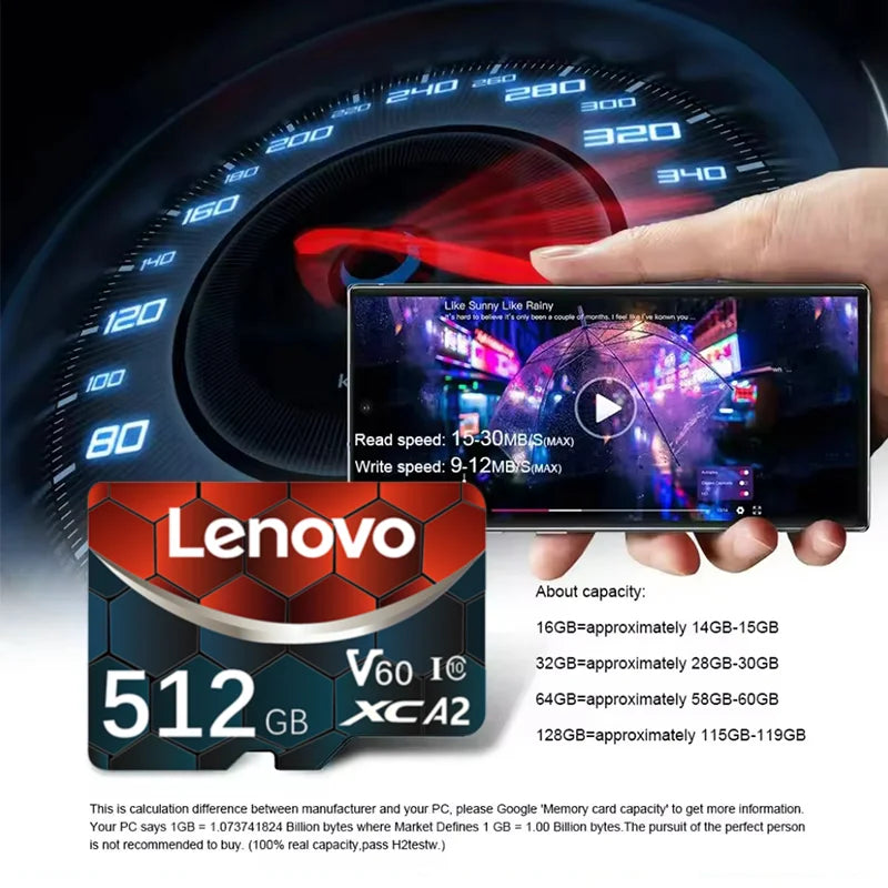 Scheda di memoria Lenovo TF MicroSD UHS-I V60 A2 per DJI Mavic Mini Drone GoPro HERO 1TB 512GB 256GB 64GB 128GB Scheda Flash ad Alta Velocità